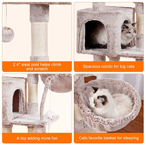Cat Tree with Toy (43.3 inch / Rosy Brown)