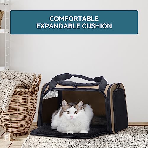 Pet Carrier for Cat (17.0"L x 10.3"W x 10.3"H / Khaki)