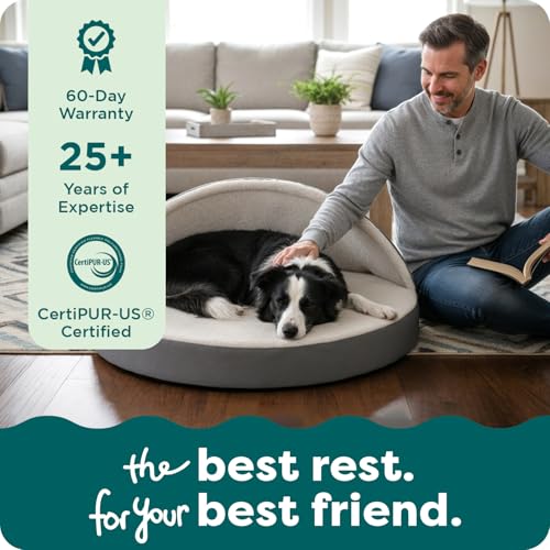 Round Orthopedic Dog Bed for Large Dogs (Gray / Large)