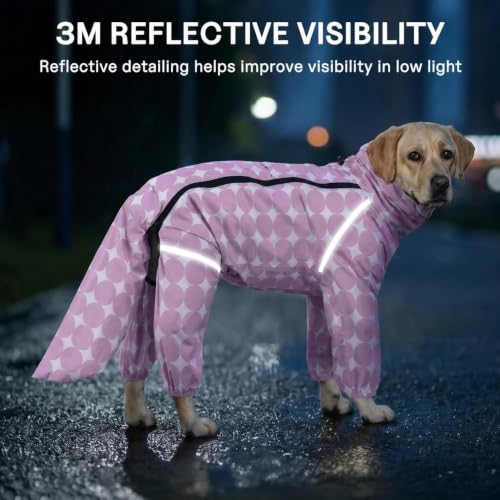 Polka Dot Dog Raincoat (Lilac / Large)