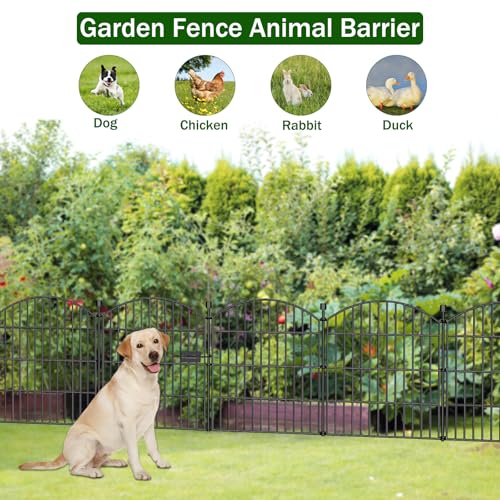 10 Panel No Dig Decorative Garden Fence with Gate 24" H x 20'L Dog Barrier (24 in(H) X 20 ft(L))