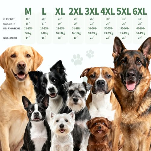 Dog Raincoat Dog Rain Jacket Poncho with Hood and Leash Hole (Green / 6XL(66-99lbs))