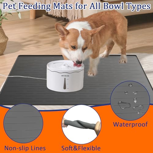 31.8"x23.8" Extra Large Pet Food Mat (Light Gray / 31.8"L x 23.8"W)