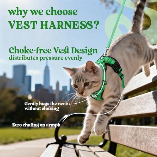 Cat Harness and Leash Set (S / Grass Green)