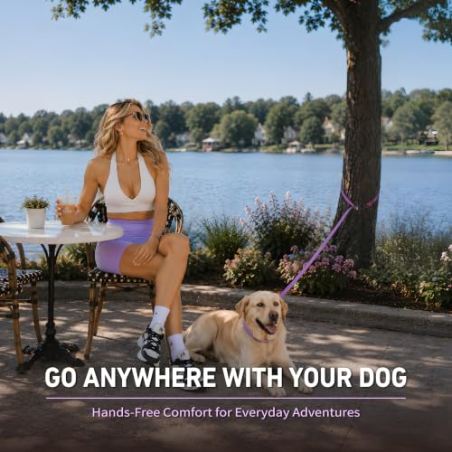 Hands Free Dog Leash (6–9.5 ft / Purple)