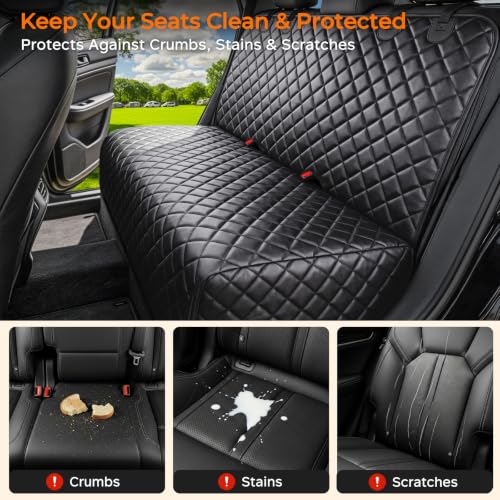 Dog Car Seat Cover for Back Seat (Matte Black / X-Large (58" W x 51" L))