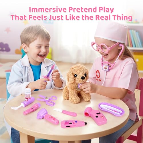 Doctor Kit with Puppy for Kids (Pink with Doll)