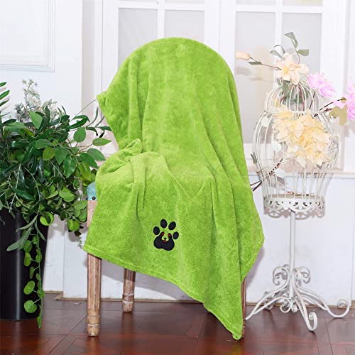 Extra Large Dog Towels for Drying Dogs (Green / XL-55" * 36")