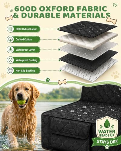 Dog Car Seat Cover (Black / Passenger Side)