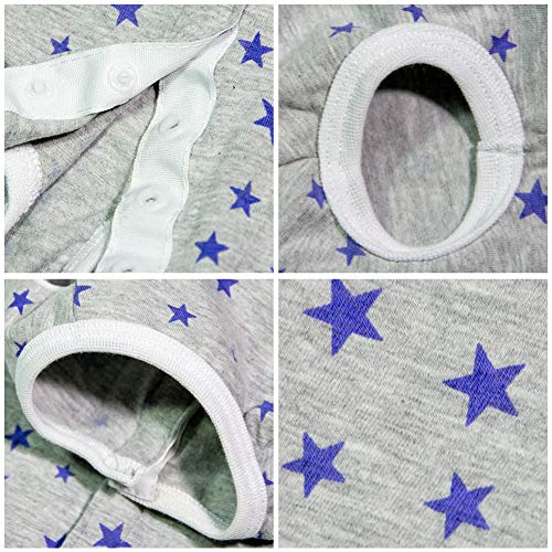 Dog’s Recovery Suit Post Surgery Shirt for Puppy (Small / grey stars)
