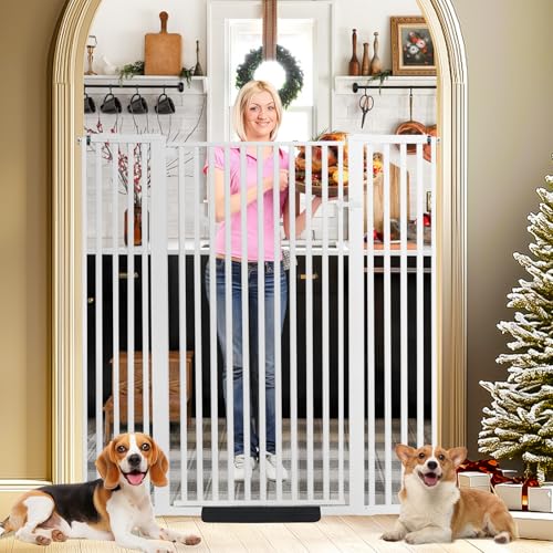 55 Inch Extra Tall Pet Gate for Cats (White / 55" tall,29.92" - 48")
