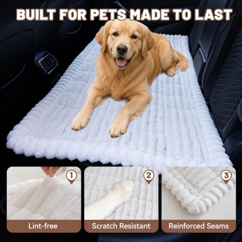 Dog Car Seat Waterproof Bed Cover Back Seat White 23.6”x51” (White / 23.6”x51”)