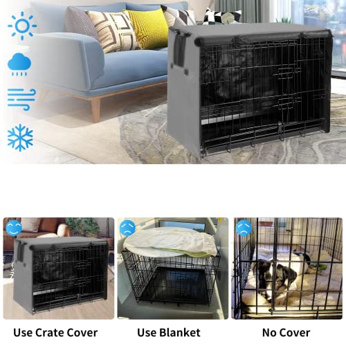 Dog Crate Cover 36 Inch Waterproof 600D Oxford with 1 (36.0"L x 23.0"W x 25.0"H / Gray Cover(only Cover))