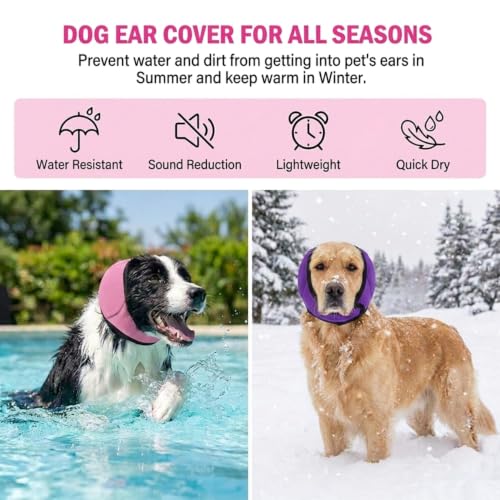 No Flap Ear Wraps for Dogs (Pink / L)