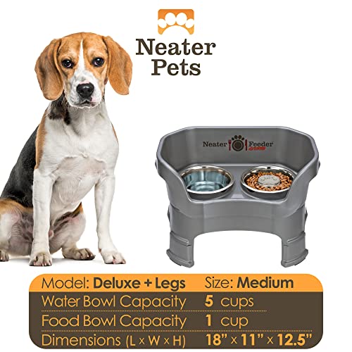 Neater Feeder Deluxe Mess (Medium + Slow Feed Bowl Combo / Gunmetal)