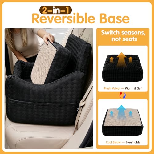 Dog Car Seat for Small Medium Dogs Under 35lbs (Black)