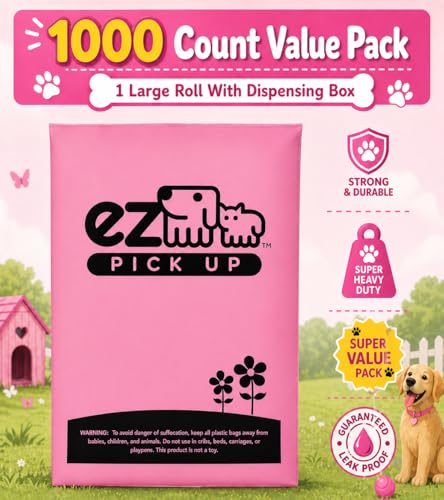 1000 Pet Waste Disposal Dog Poop Bags EZ Pick Up Bag (1 Count (Pack of 1000))