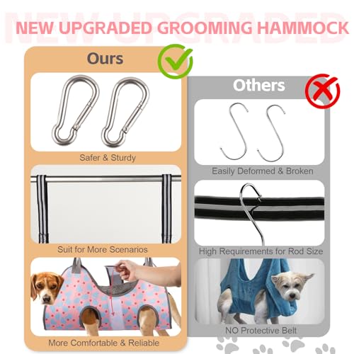Pet Grooming Hammock for Cats & XS Small Dogs with Nail Clippers
