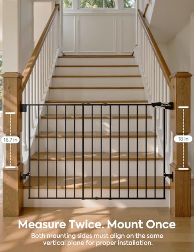No Bottom Bar Baby Gate (Black / 28" H, 26-43" W-Standard)