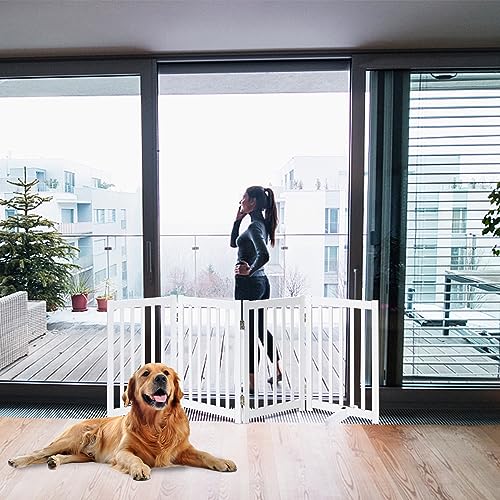 Wooden Free Standing Dog Gate 80" W x 30" H (White / 80"W x 30"H)