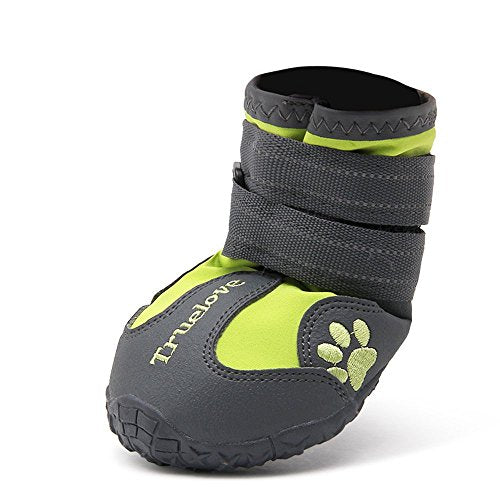 Non Slip Reflective Dog Boots Paw Protect Shoes (4# / Neon Yellow)