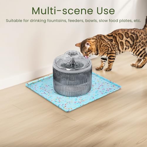 Dog Food Mat Anti (11.8"L x 11.8"W / Donut-Blue)