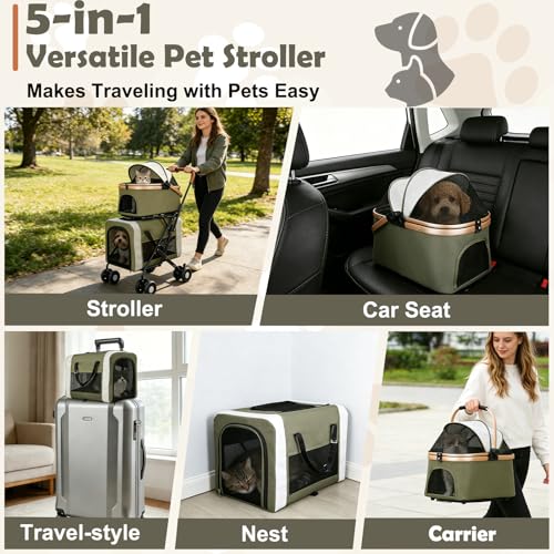 Double Pet Stroller for Dogs and Cats