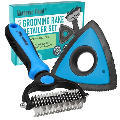 Pet Grooming Rake and Mini Pet Hair Remover Tool (D - Rake & Remover / Large)