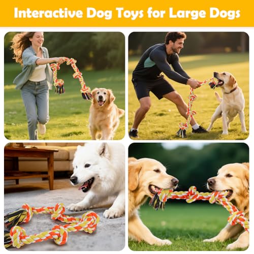 Dog Rope Toy for Large Dogs (Orange / Large)