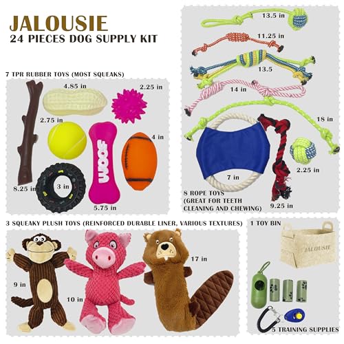 Multipack Dog Squeaky Toys Bulk Bundle Pup Toy (24 PCs Gift Basket)