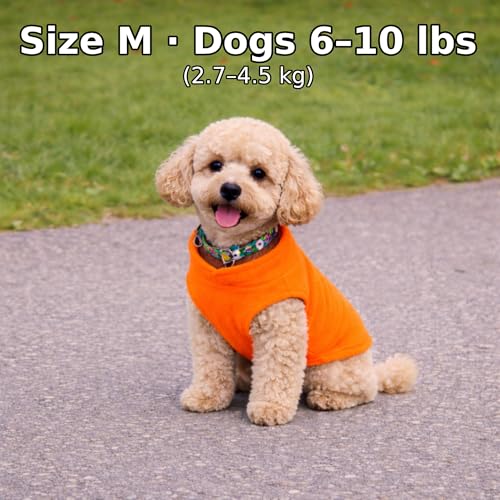 Dog Fleece Vest Sweater with Leash Ring (M (6-10lbs) / Orange)