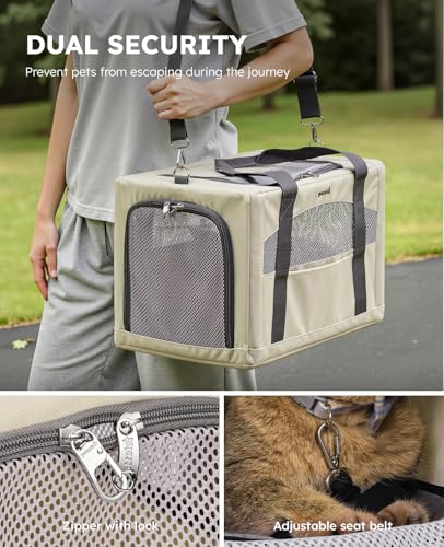 Cat Carrier Stable (Beige / 16.9"L x 11.0"W x 11.0"H)
