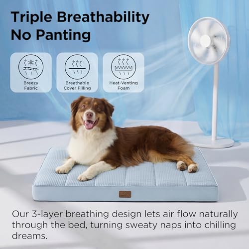 Cooling Dog Beds Large Sized Dog (36"L x 27"W x 3"Th / Cooling Blue)