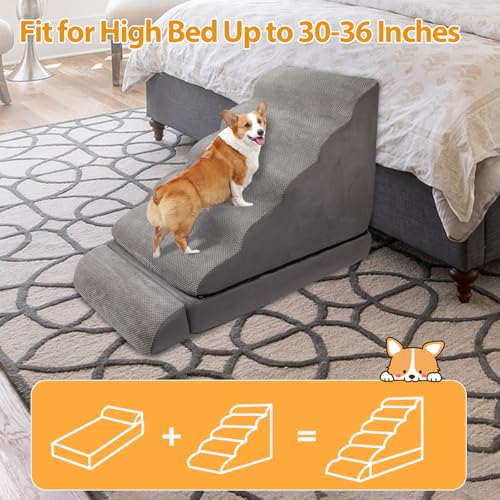 Dog Stairs for High Beds (grey)