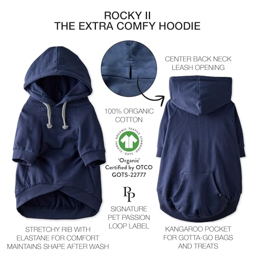 Rocky II Dog Hoodie (Navy / Small (10-25 lbs))