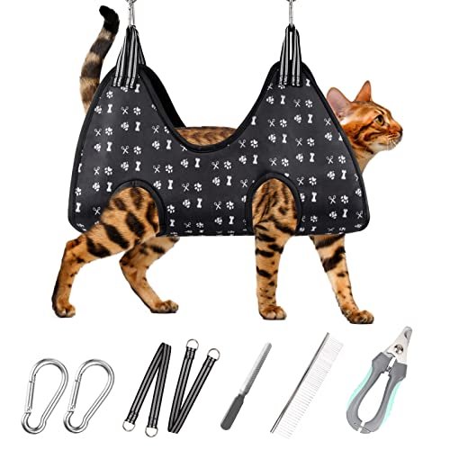 Pet Grooming Hammock Harness for Nail Trimming (XS for Cats & Tiny Dogs 15 Pound)