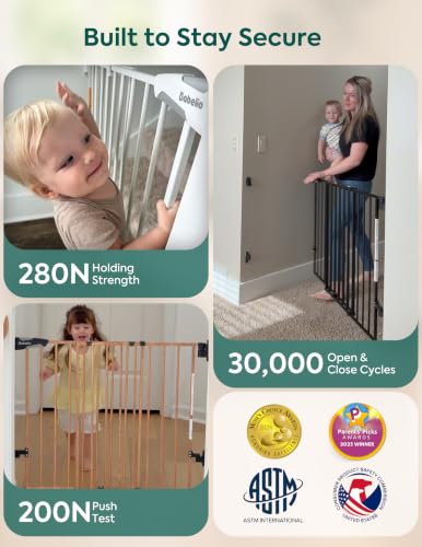 Baby Gate for Stairs & Doorways (Black / 34" H, 26-43" W-Standard)
