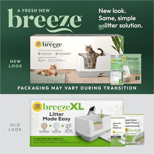 Breeze Litter Box System Kit with Pellet Cat Litter (XL / System Starter Kit: Multi-cat)