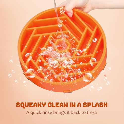 Slow Feeder Dog Bowl (orange)