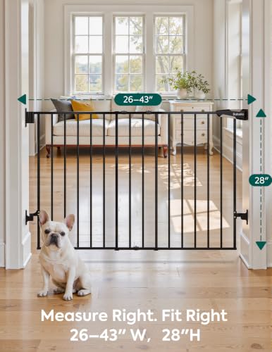 No Bottom Bar Baby Gate (Black / 28" H, 26-43" W-Standard)