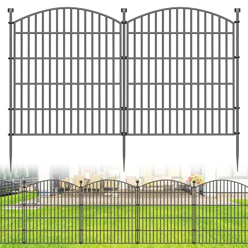 5 Panel No Dig Decorative Garden Fence 32" H x 11.8'L Outdoor Dog Barrier (32 in(H) X 11.8 ft(L))