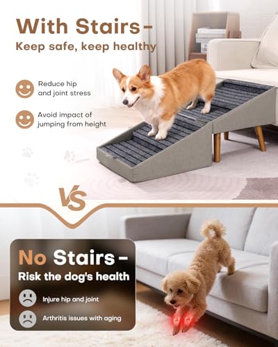 Dog Ramp for Bed & Couch (17.13" H-Hemp Green)
