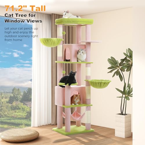 71.2" Tall Cat Tree (Pink / 71.2in)