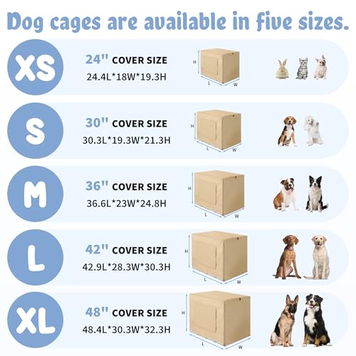 Dog Crate Cover (42.9"L x 28.3"W x 30.3"H / Beige)