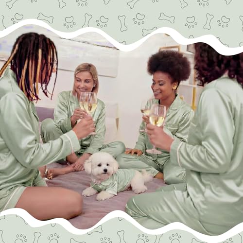 Dog Silk Pajamas Shirt Puppy Satin Pjs for Small Dog (S / Sage Green)