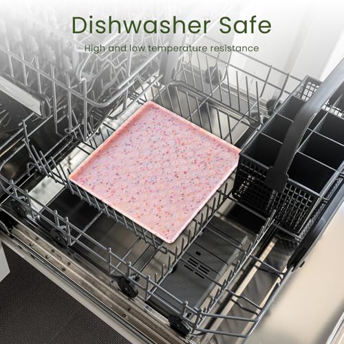 Dog Food Mat Anti (11.8"L x 11.8"W / Donut-Pink)