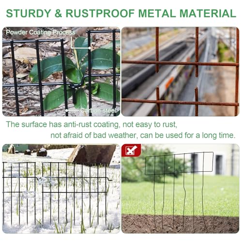 25ft(L) x 13in(H) Animal Barrier Fence,25 Panels 1.16in Gap No Dig Garden Fence for Dogs Rabbits,Rustproof Anti Digging Barrier Garden Edging Border Ground Defense for Outdoor Yard Patio (25 Panels, 25ft(L) x 13in(H))