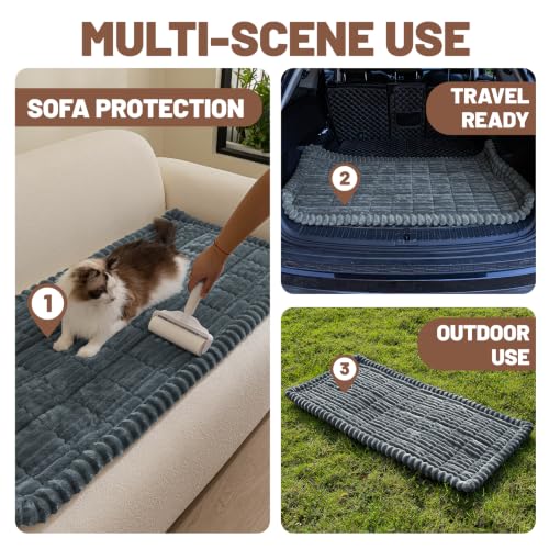 Dog Car Seat Waterproof Bed Cover Back Seat Dark Gray 23.6”x51” (Dark Gray / 23.6”x51”)