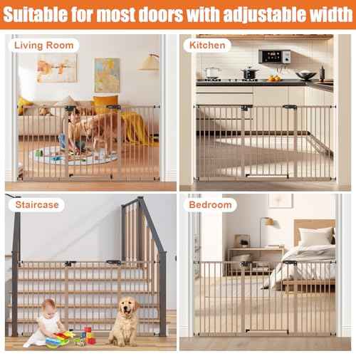 29" 55" Extra Wide Baby Gate (Brown / 29-55"Wide, 30"Tall)