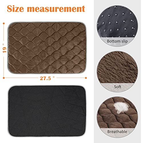 Self Warming Cat Bed Self Heating Cat Mat Thermal Pet Bed Mat Self (27.6"L x 18.8"W x 0.5"Th / Coffee)